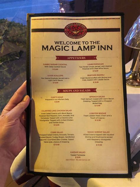 Magic lamp inn culinary offerings